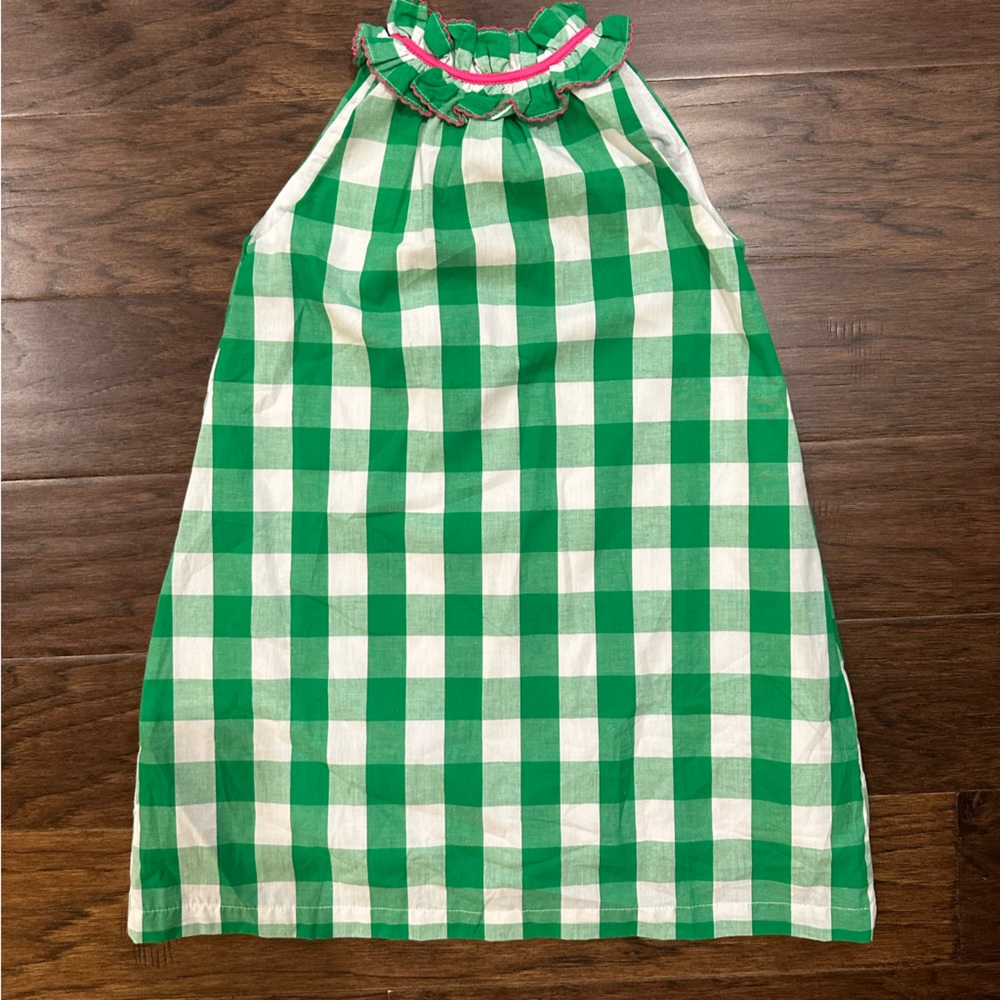 Girls The Oaks Apparel Green Gingham Print Knit Dress 6 - Picture 1 of 8